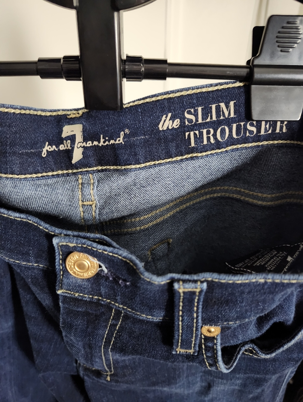 7 For All Mankind Dark Blue Trouser - Picture 4 of 5